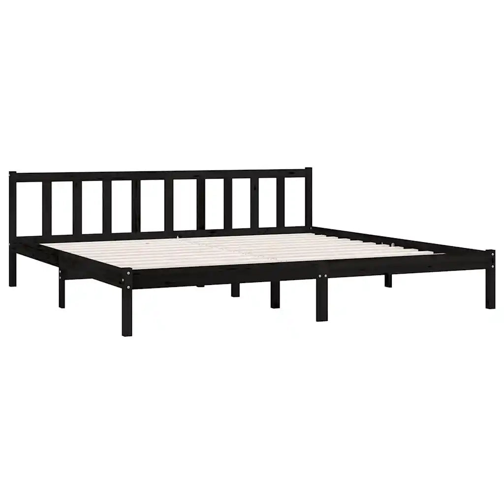 Giroletto Nero in Legno Massello di Pino 200x200 cm cod mxl 64283