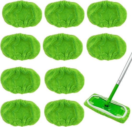 10 pezzi di Asciugamani per Pavimento di Alta Qualità, Coperture di Sostituzione per Asciugamani per Pavimento per 10, Coperture di Sostituzione per Pavimento di 10 pezzi, Verde, per una Pulizia Efficiente del Pavimento