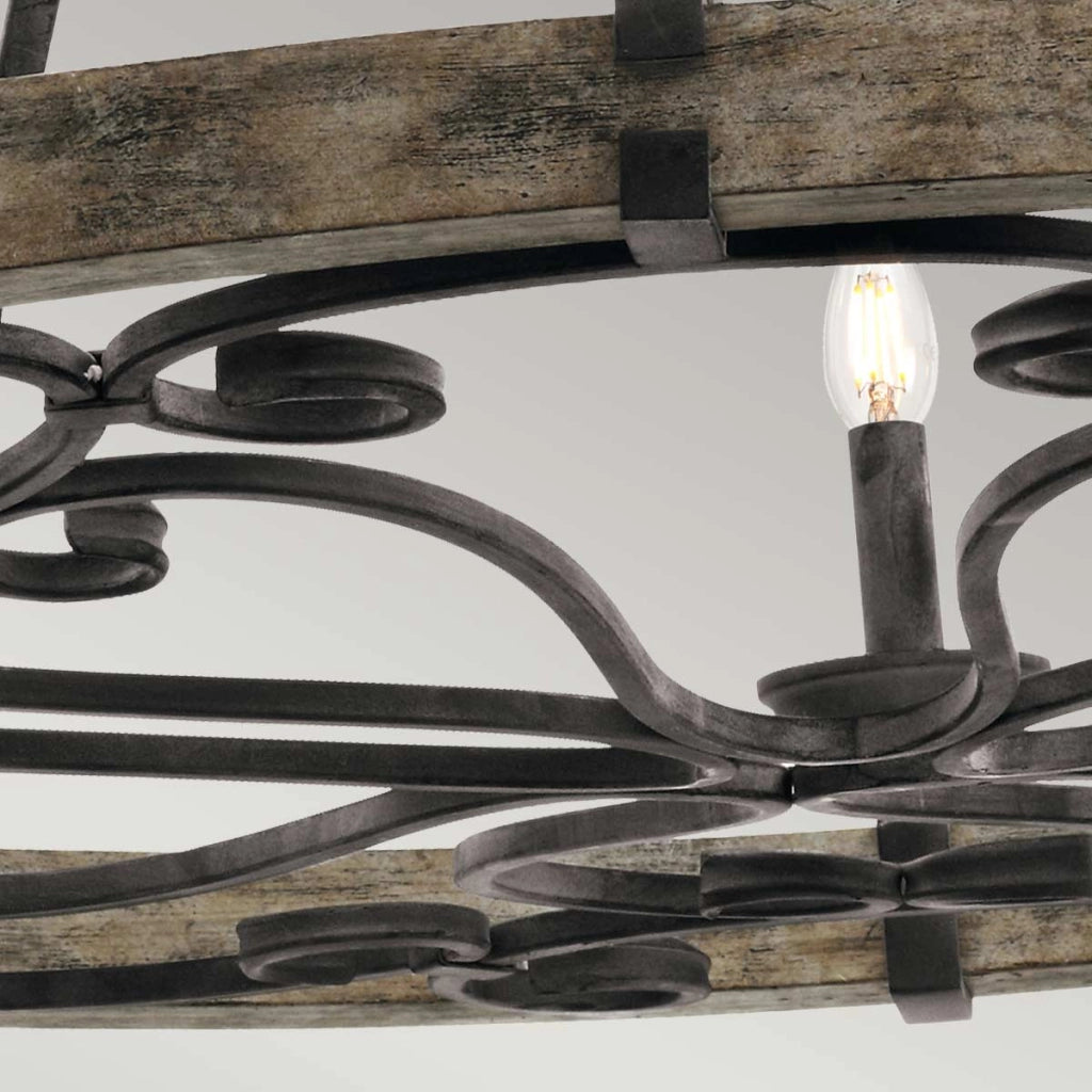 Lampadario Taulbee 2 livelli zinco anticato 15xE14 Kichler