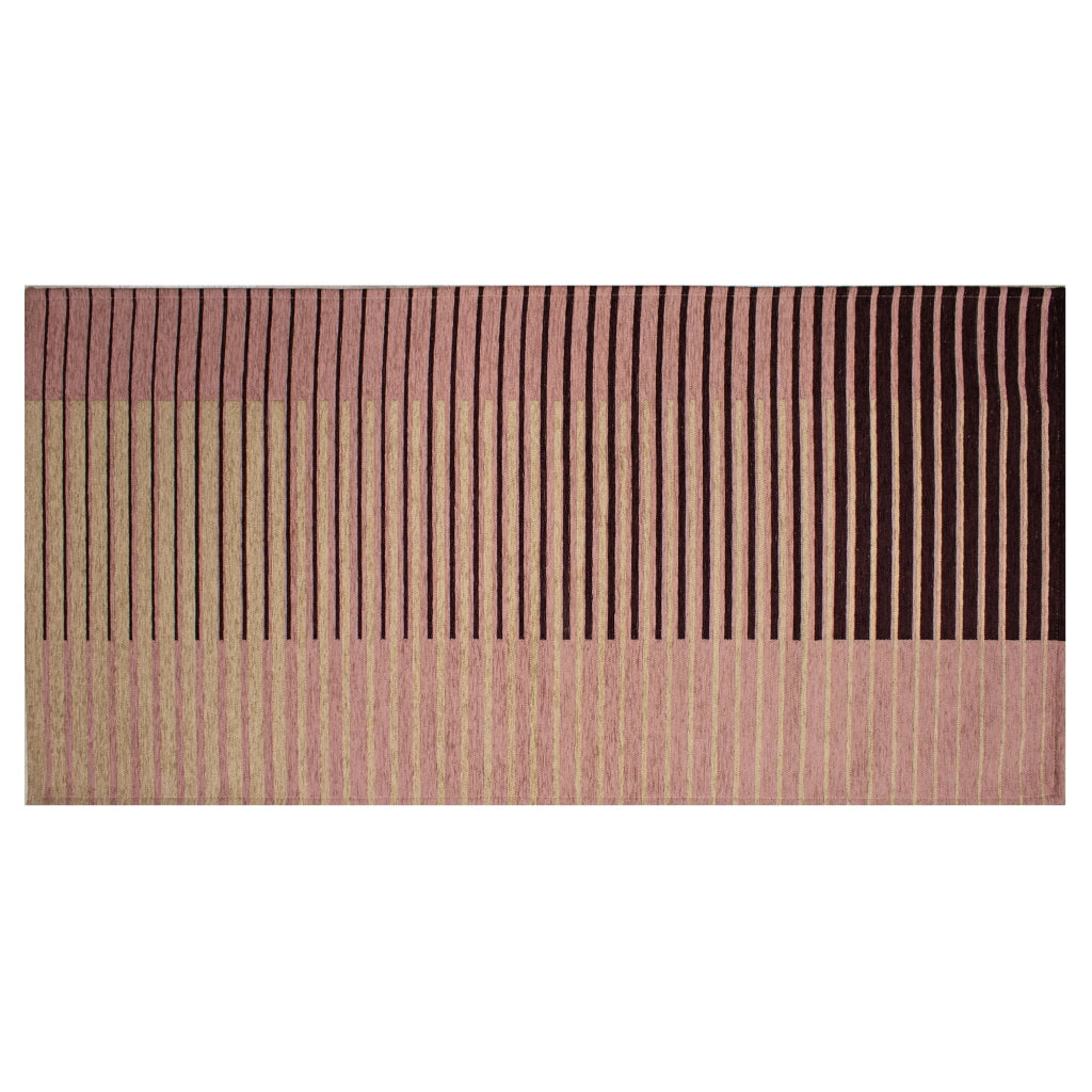 Tappeto Arredo Moderno Morbido in Ciniglia Ingresso Antiscivolo Prodotto Italiano  Soggiorno Camera Salotto Disegni Piazzati Cotone Varie Misure Grande Neon/Vino - 80x150 cm