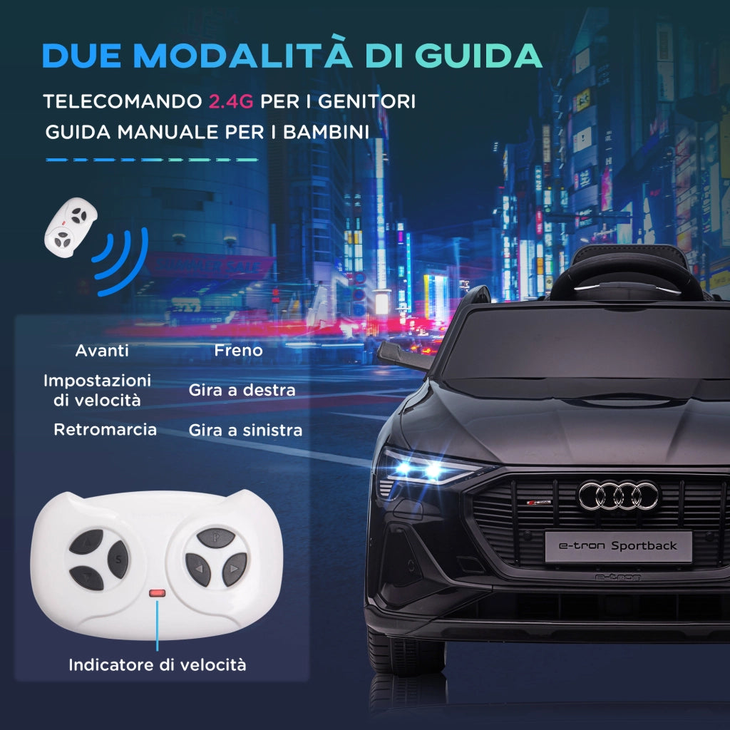 EasyComfort Macchina Elettrica per Bambini 3-5 Anni con Telecomando e cinture di sicurezza, Auto a 12V con Luci e Musica, 3-8km/h, Nero