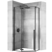 Cabina Doccia Diamond Black Mat 90x90 con piatto doccia Diamond