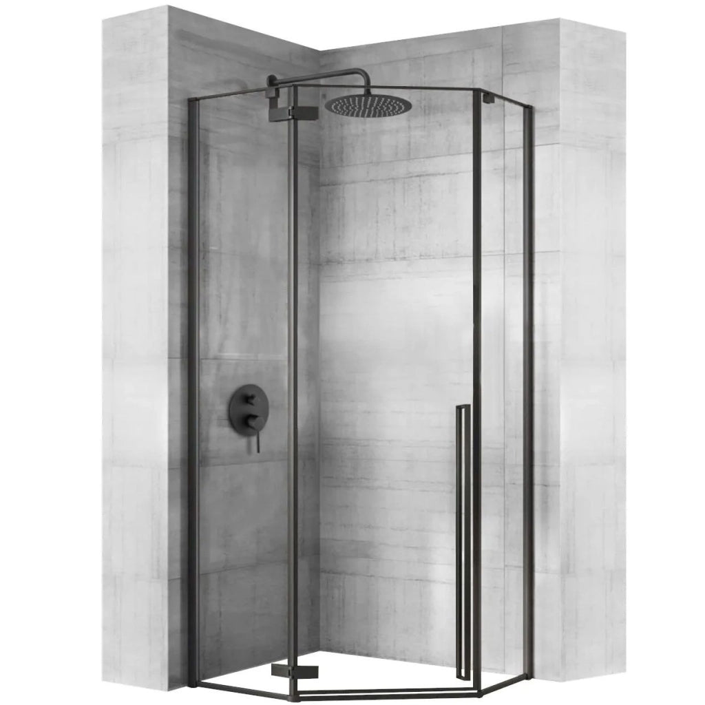 Cabina Doccia Diamond Black Mat 90x90 con piatto doccia Diamond