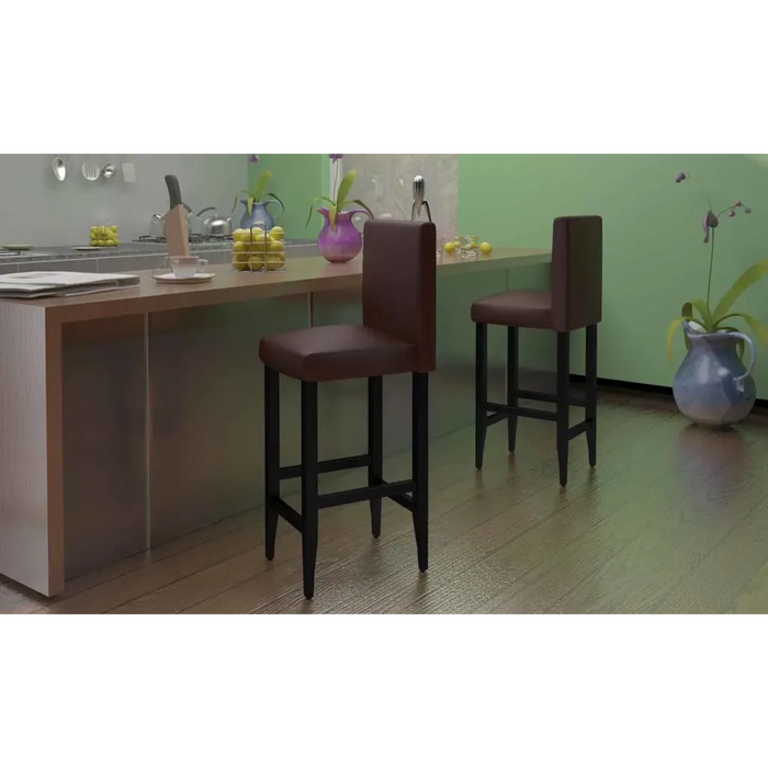 Sgabelli da Bar 4 pz Marrone Scuro in Similpelle cod mxl 69478
