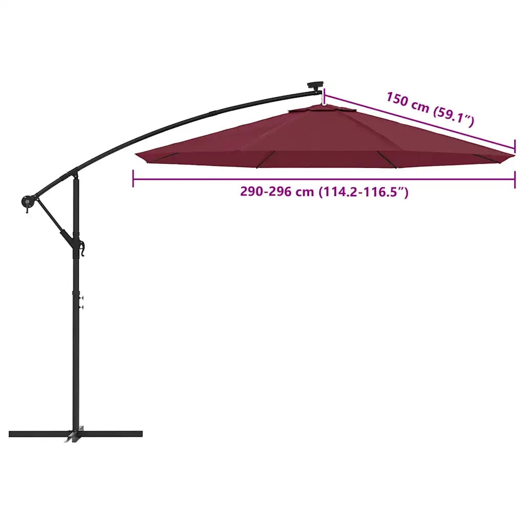 Telo di Ricambio per Ombrellone a Sbalzo Rosso Bord¨° 300 cm CFW7338637