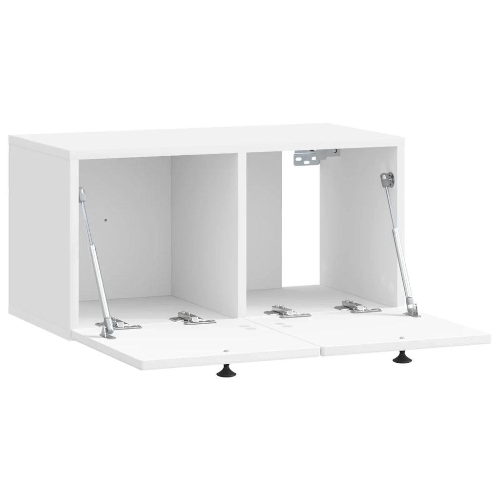Mobile Porta TV da Muro Bianco Lucido 59,5 x 31 x 30 cm