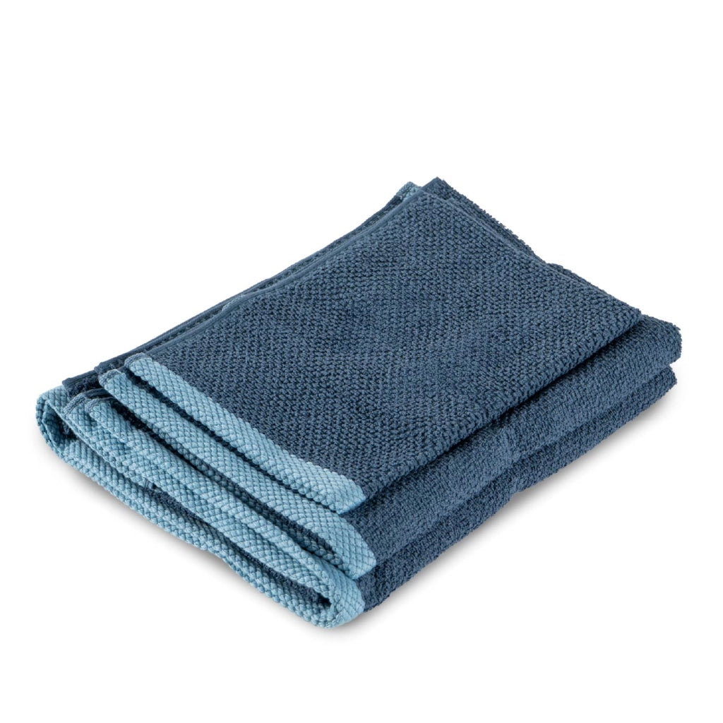 Set Asciugamani Bagno 3 Pezzi in Cotone 100% 430 GSM, Telo Doccia 70x140 cm, Asciugamano Viso 50x100 cm e Ospite 40x50 cm, Effetto Popcorn Morbido e Assorbente CartaZucchero-Azzurro