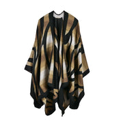 Sciarpa da donna in cashmere sfumato mimetico in stile europeo e americano con spacchi, extra lunga e spessa