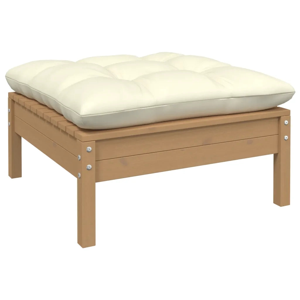 Set Salotto Giardino 5pz con Cuscini Marrone Ambra Legno Pino 3096295