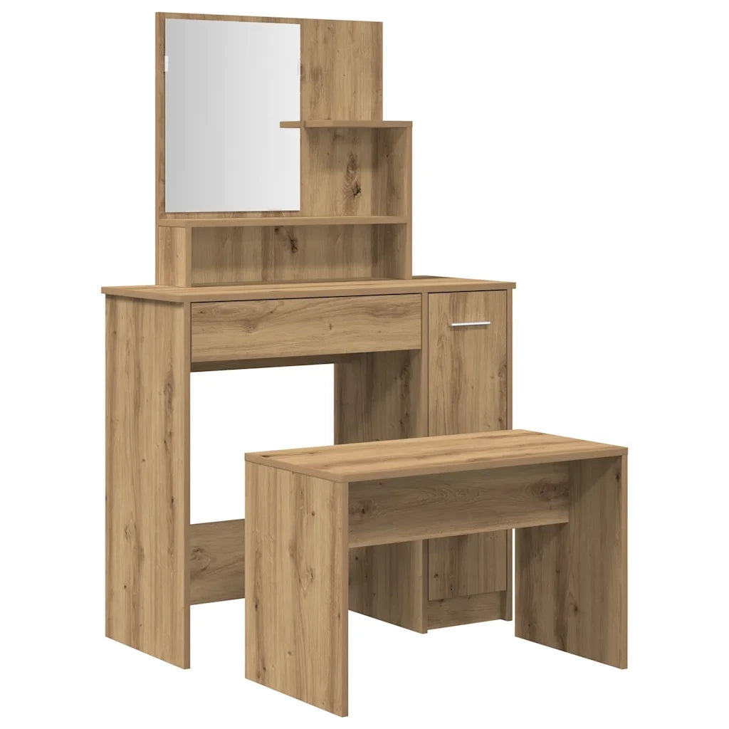 Set Toeletta Rovere Artigianale in Legno Multistrato