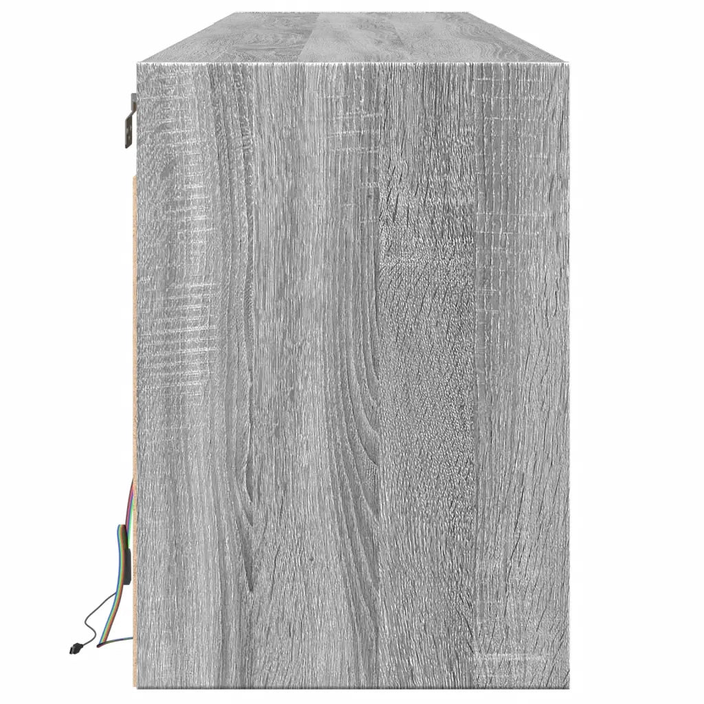 Mobile TV a Parete con LED-Mobile TV a Muro Grigio Sonoma 180x31x45 cm