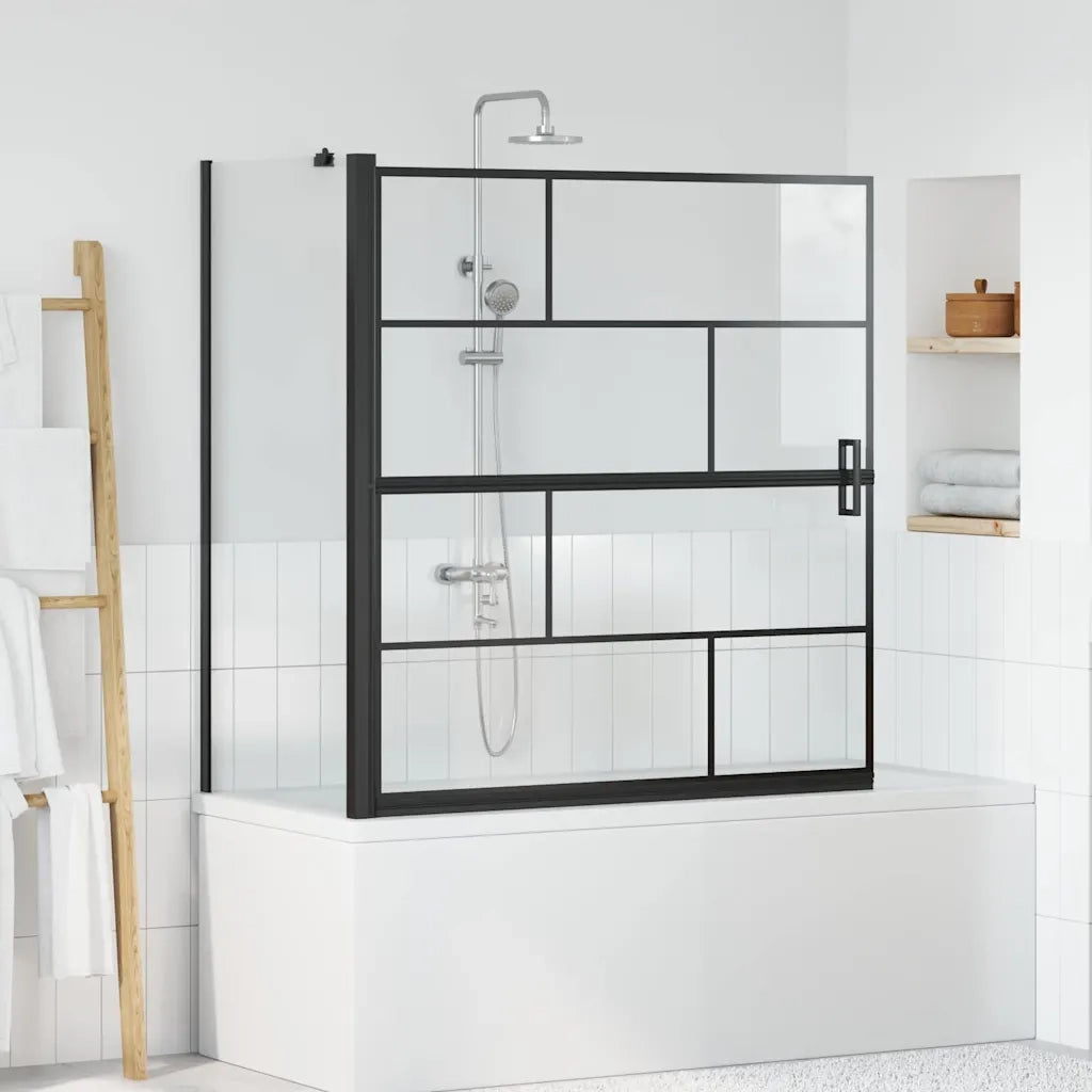 Schermo per Bagno e Doccia Nero e trasparente 116 x 68 x 128 cm CFW7734739
