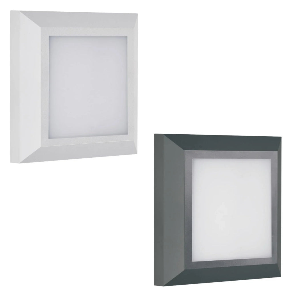 Segnapasso led da parete colore bianco e antracite mod. Soria