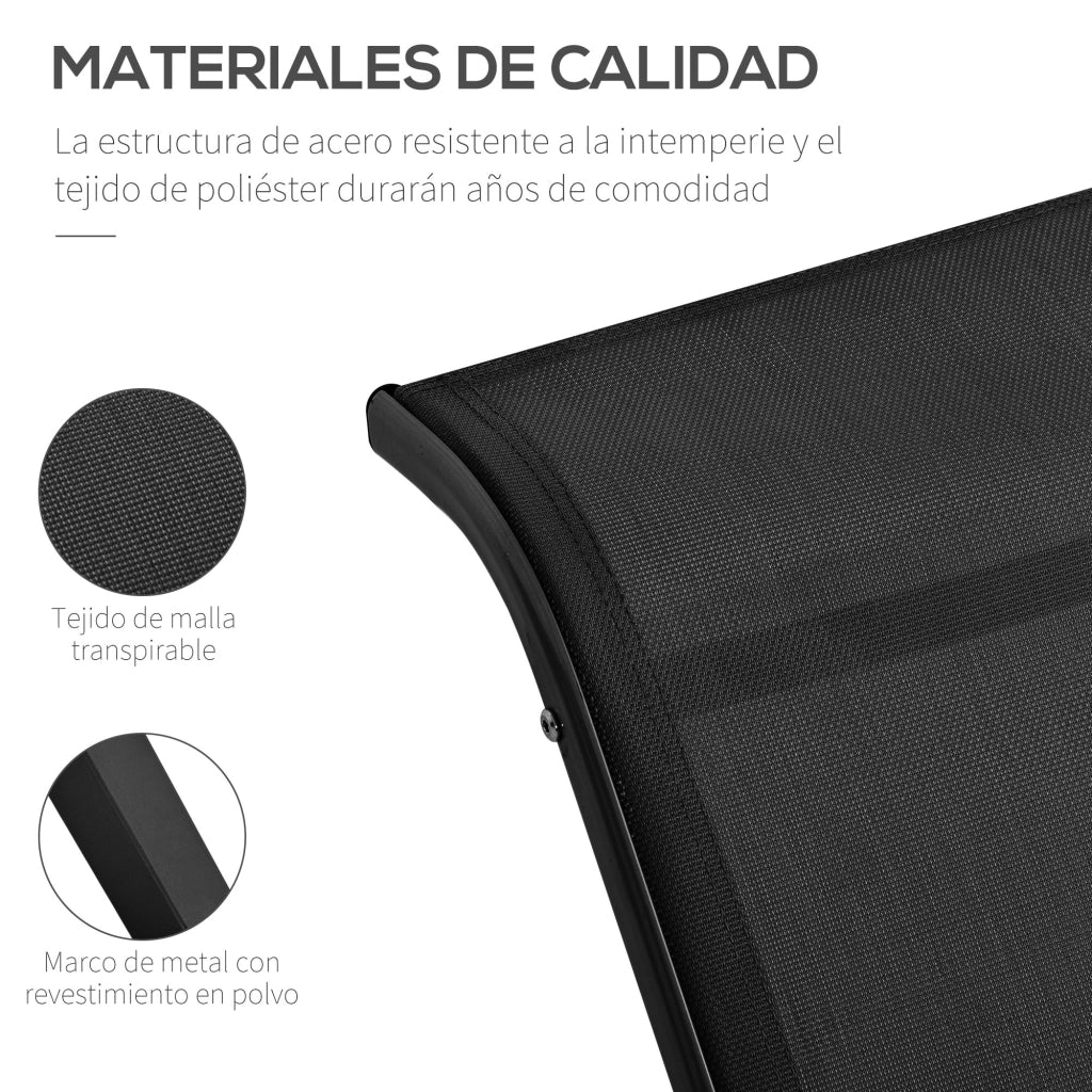 Set Tumbonas con Tavolino ¨C zephmum ¨C Grigio, Polipropilene, 100x200x80