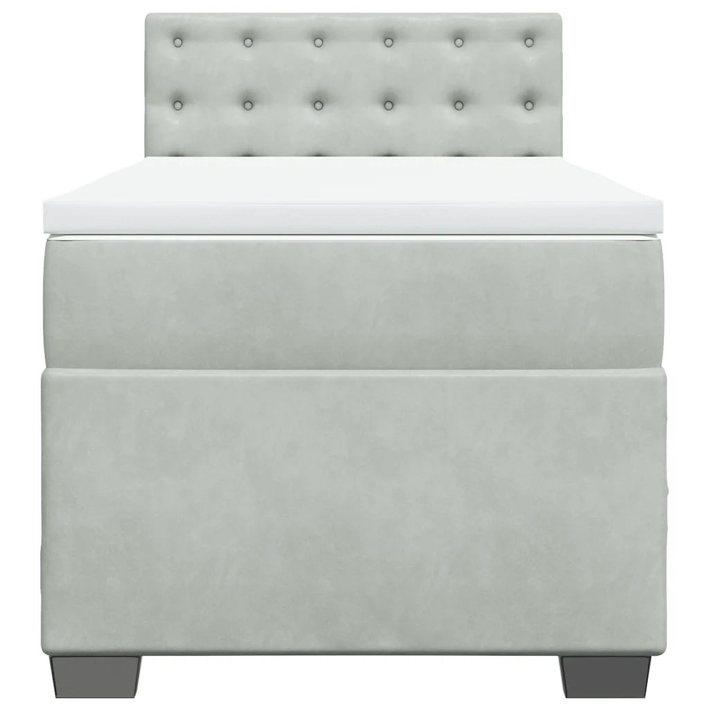Giroletto a Molle con Materasso-Struttura Letto Grigio Chiaro 80x200 cm Velluto 573388