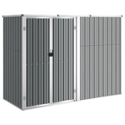 Casetta da giardino cabina ripostiglio casetta da esterno robusta casetta per attrezzi 225 x 89 x 161 cm acciaio zincato grigio 02_0022416