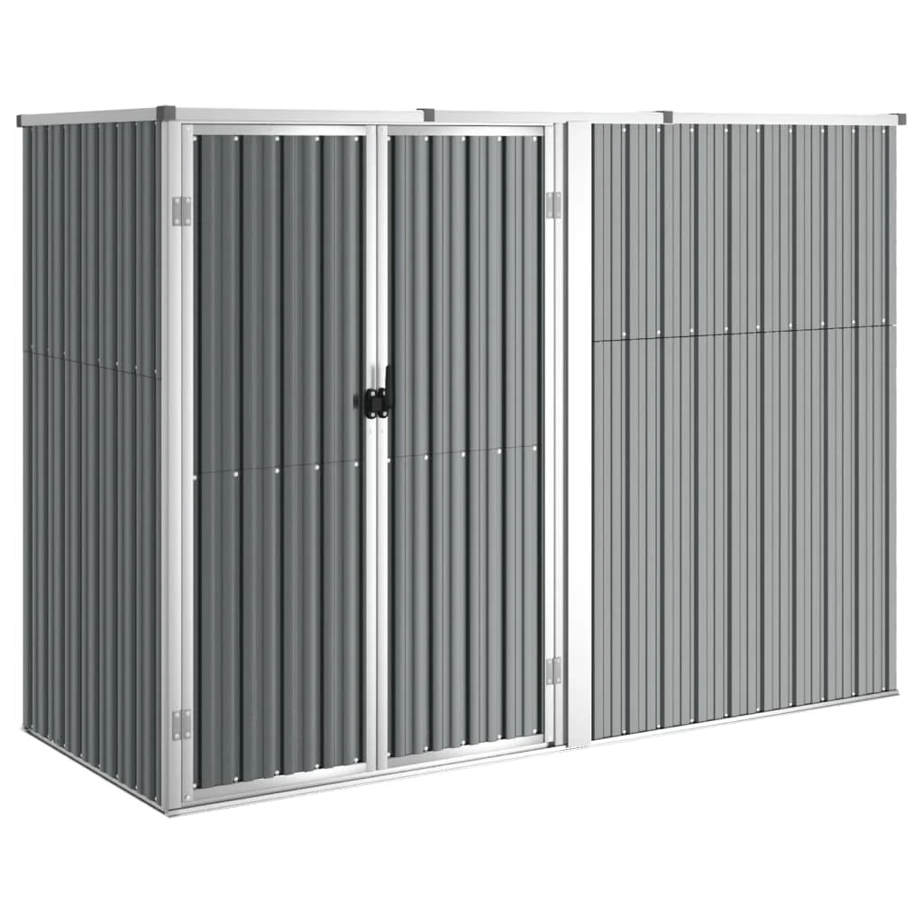 Casetta da giardino cabina ripostiglio casetta da esterno robusta casetta per attrezzi 225 x 89 x 161 cm acciaio zincato grigio 02_0022416