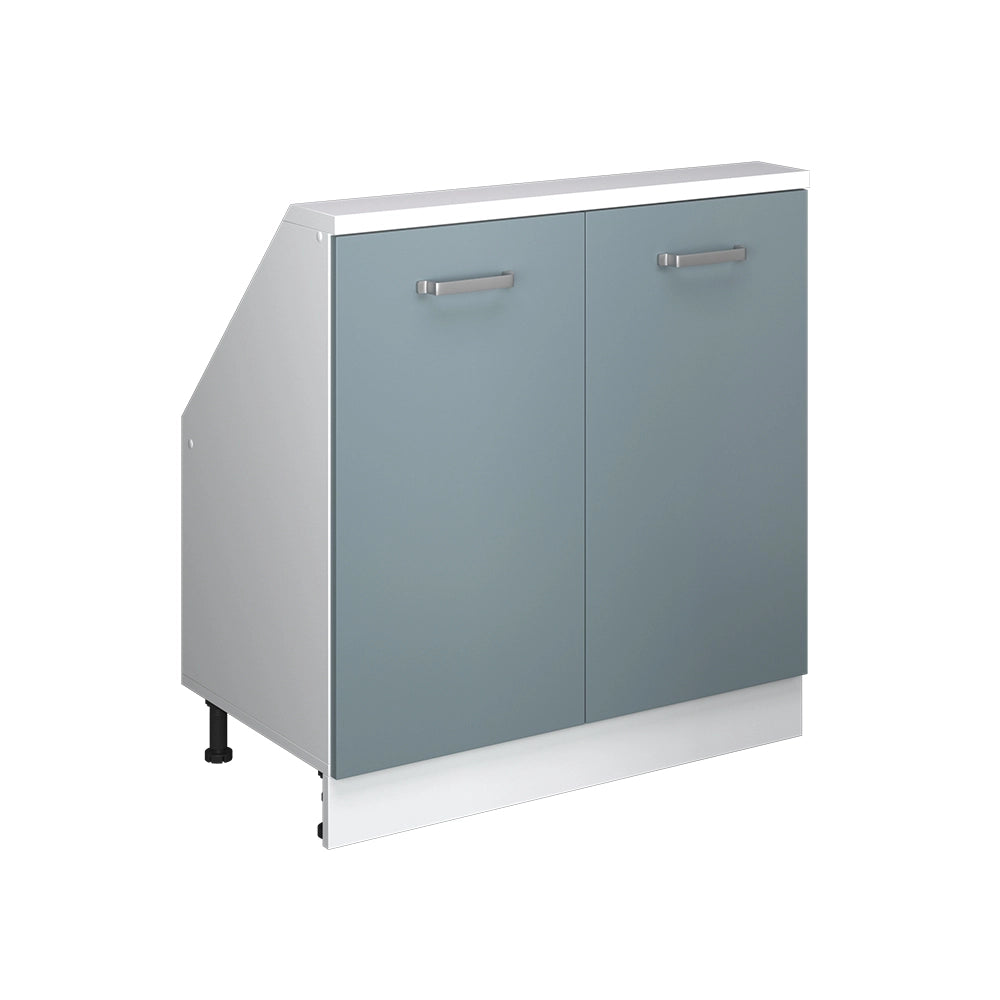 Mobile sottotetto Rion Grigio-blu/Bianco con 2 porte Vicco