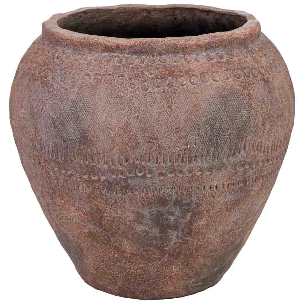Vaso fibra di vetro marrone rossastro 33,5x33,5x31,5 cm