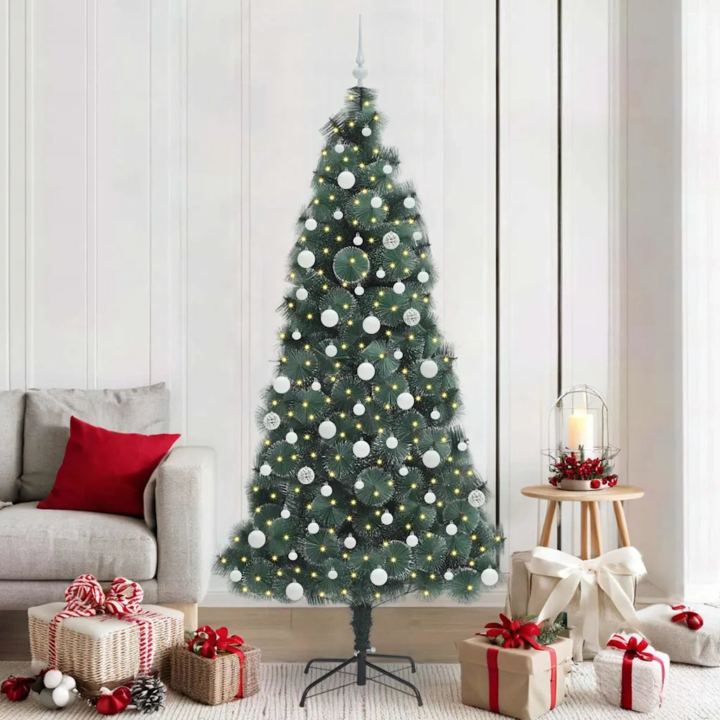 Albero di Natale | Decorazioni natalizie artificiale illuminato con set di palline PET