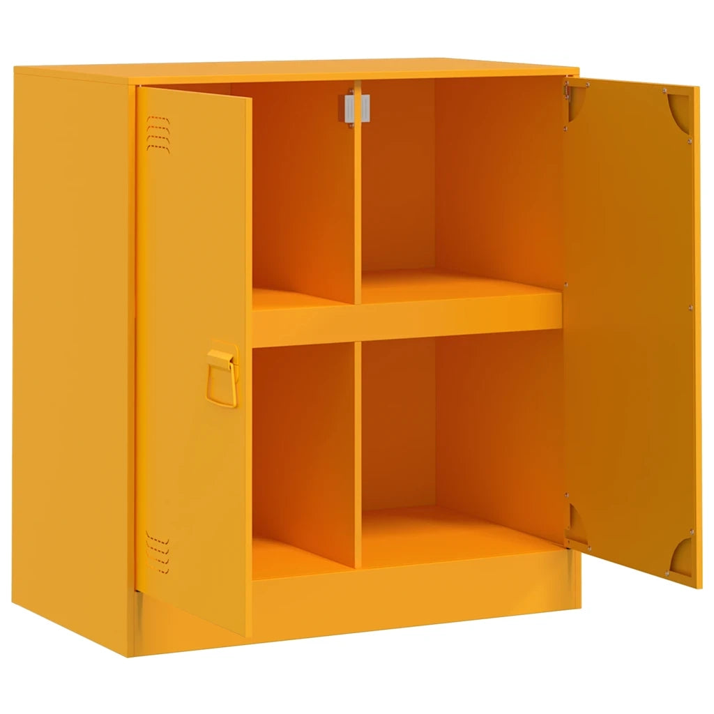 Credenza-Buffet-Armadio da cucina Giallo Senape 67x39x73 cm in Acciaio