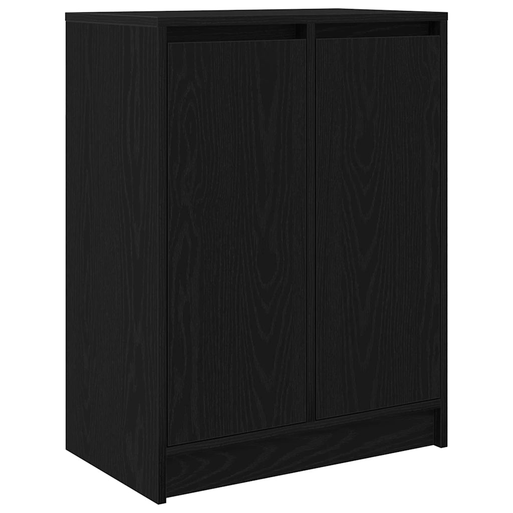 Credenza Rovere Nero 57x34x76 cm in Legno Multistrato 861617
