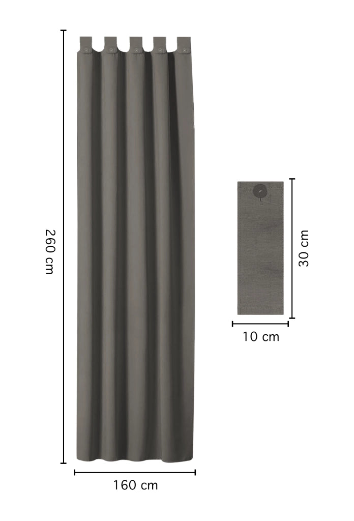 Tenda Per Gazebo Da Esterno Resistente 160 x 270 Cm Con Asole E Passanti Chiusura A Bottoni Antivento Antipolvere Uv Resistente Tende Da Sole Ombreggiante Terrazzo Multiuso 4 Pezzi - Antracite