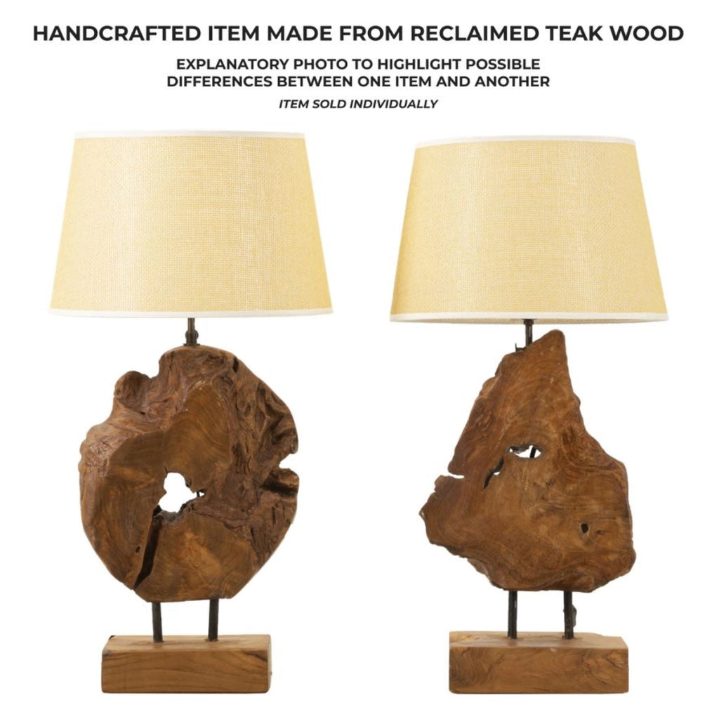 Lampada da Tavolo VKH119, Marrone, Legno, 35x35x69 cm