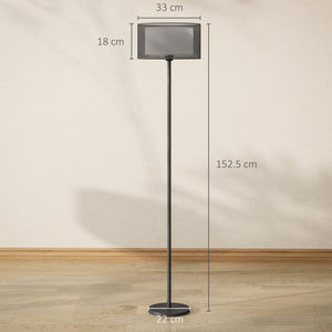 Lampada da Terra Design Moderno con Doppio Paralume Attacco E27 e Interruttore a Pedale in Metallo Ø33 x 152.5 cm Nero