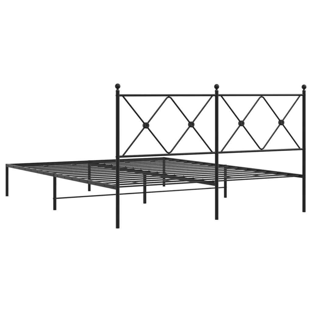 Giroletto con Testiera in Metallo Nero 160x200 cm 376505