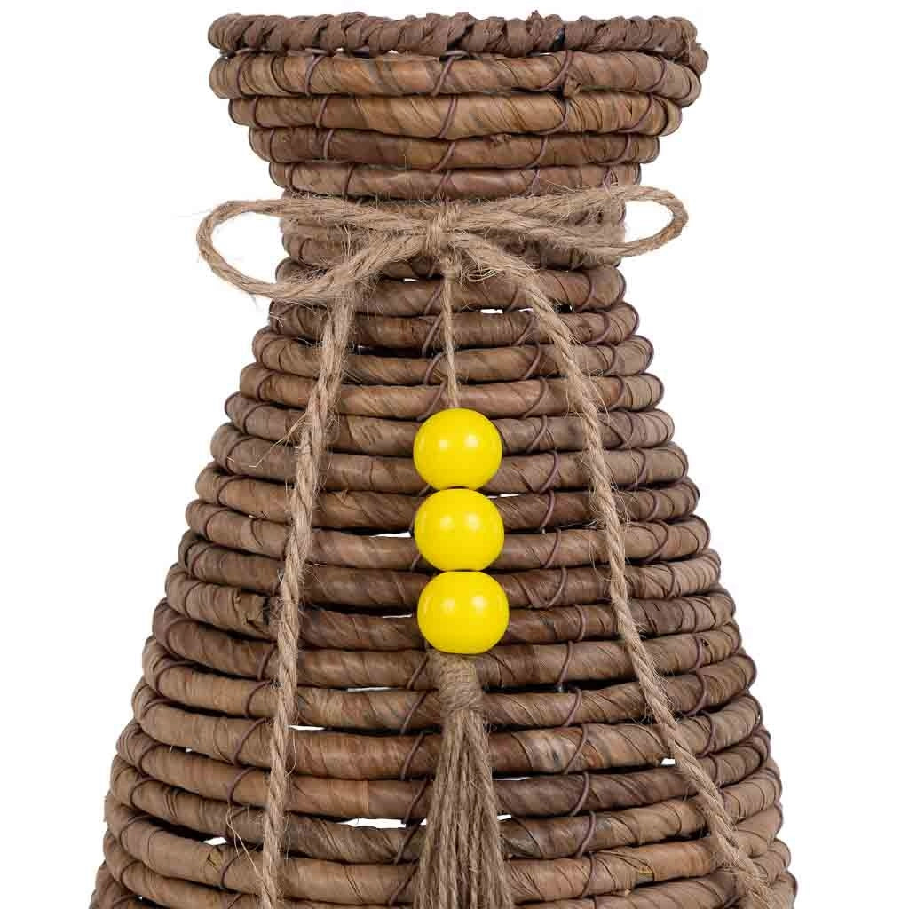 Vaso in foglia di banano naturale marrone, D18,5X31h cm