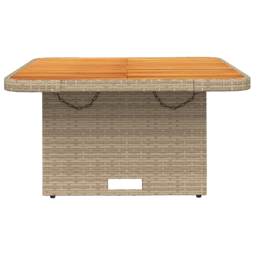 Tavolo da Giardino Beige 80x80x71cm Polyrattan e Legno Acacia 368271