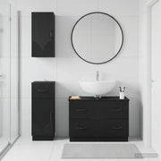 Set di armadietti da bagno in 3 pezzi HOORN Nero 3417793