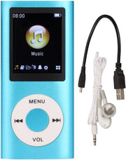 Cronaca d'Oro - 64 GB Riproduttore MP3 - Altoparlante portatile - Blu - Qualità audio senza perdita - Adatto per bambini e studenti