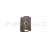 APPLIQUE BIEMISSIONE QUBO CORTEN 2 LUCI ATTACCO GU10 IP54 6,7X9,3X15,1CM