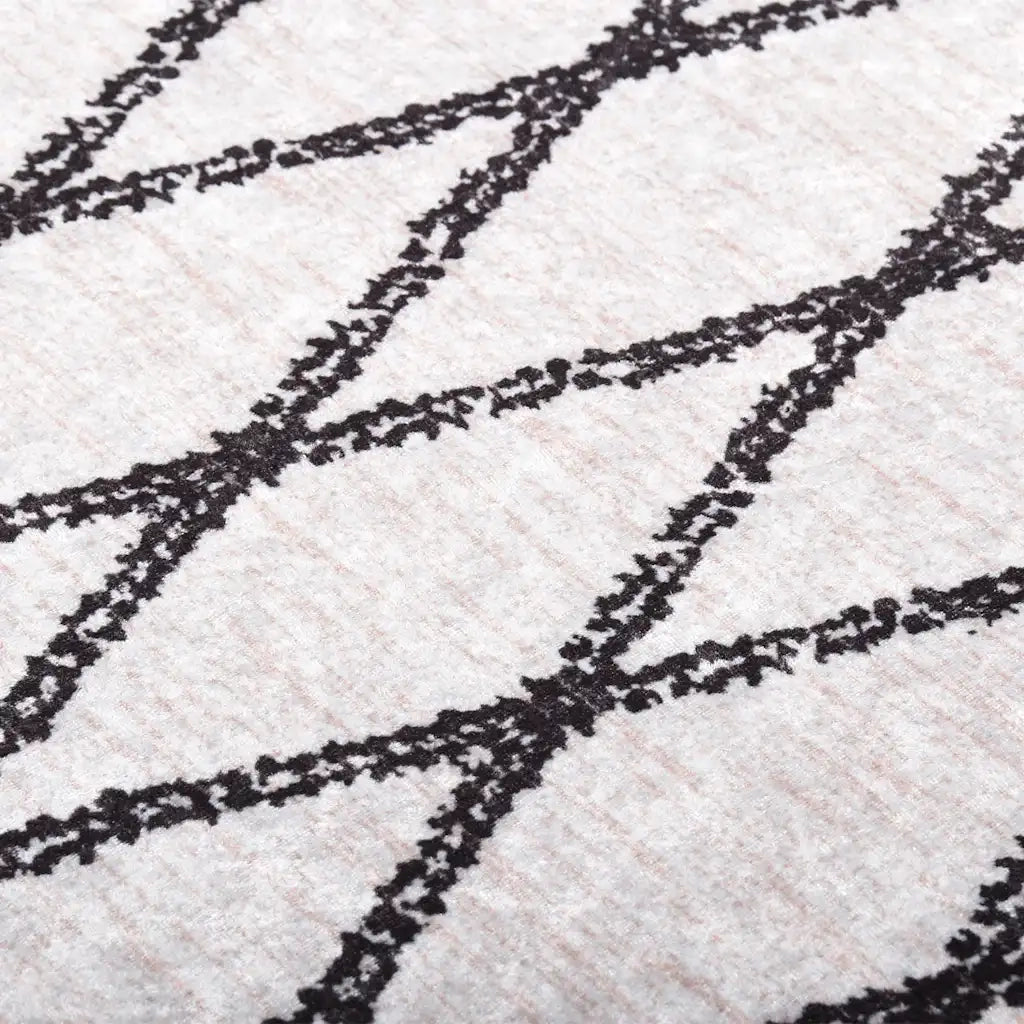 Tappeto Lavabile 120x180 cm Nero e Bianco 337972