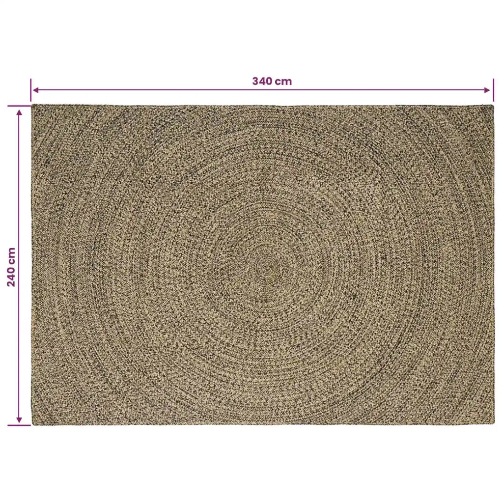 Tappeti per area Naturale e Nero 240 x 340 cm Juta