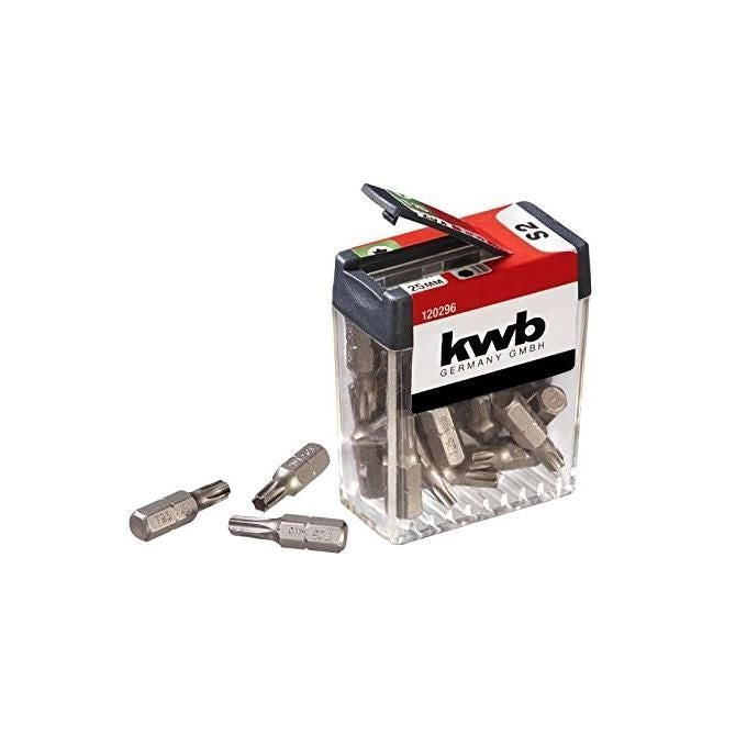 KWB 120296 Set Inserti per Avvitatore Torx T25 25 mm gambo esagonale 1-4'' 25 pezzi