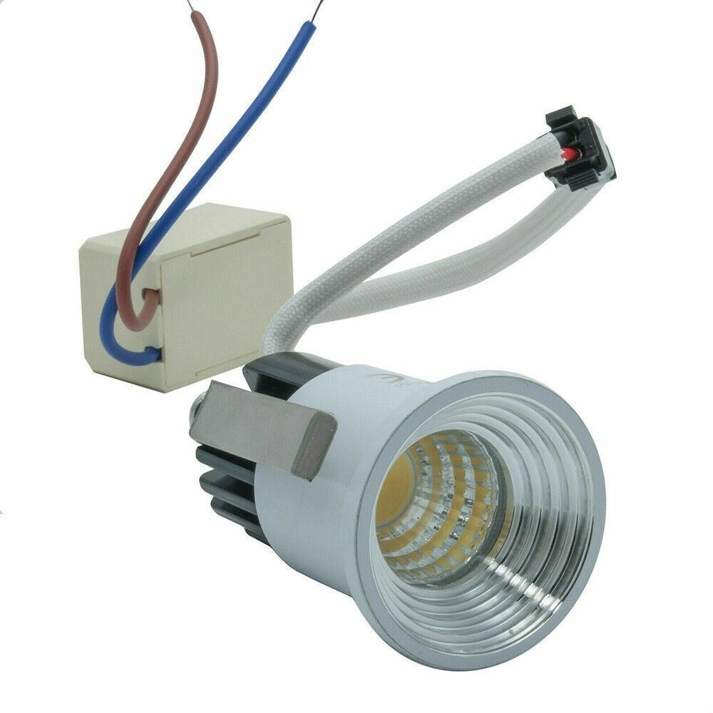 Trade Shop - Faretto Cob Incasso 3 W Mini Punto Luce Bordo Bianco Luce Calda Fredda Naturale -