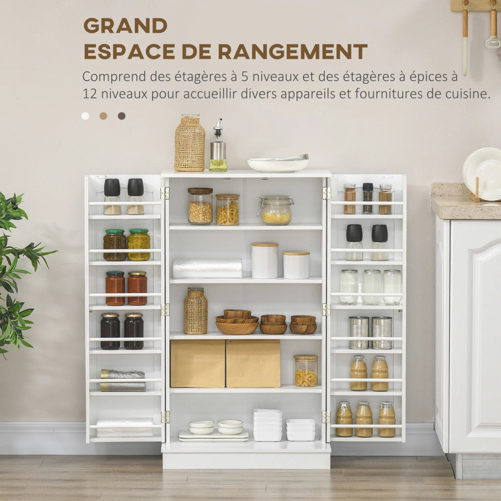 Armadio da Cucina con Ante e Ripiani ¨C Zephmum ¨C Bianco 60x30x104 cm