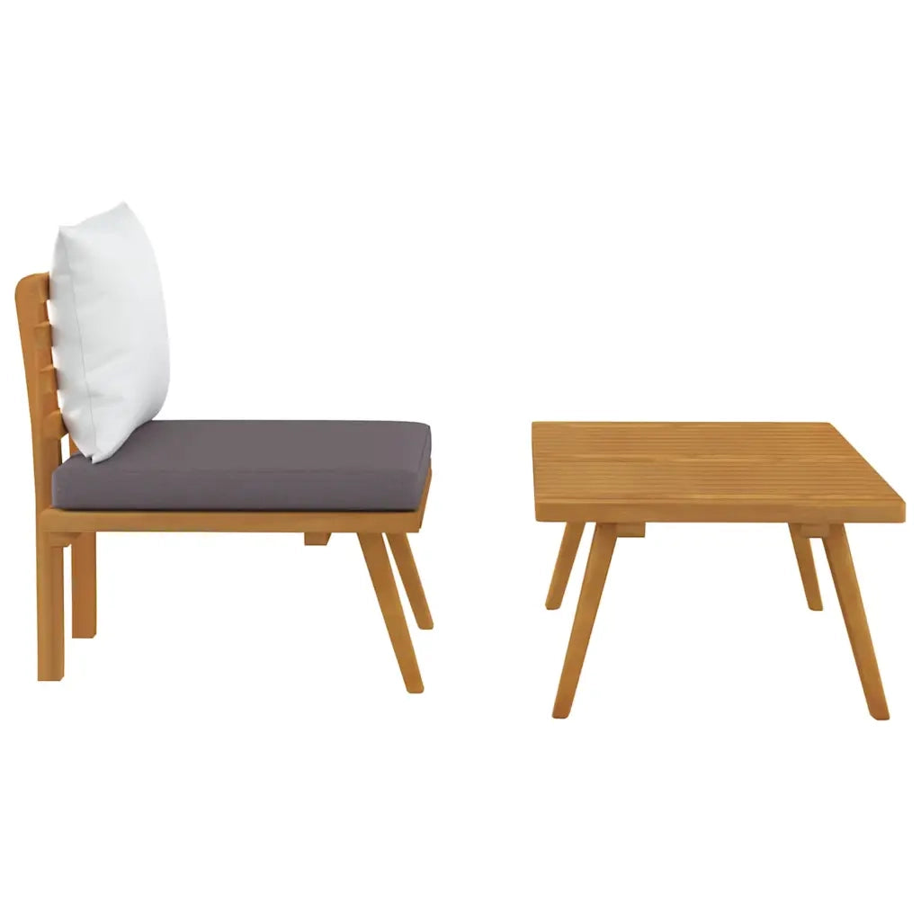 Salotto da Giardino-Set Divani da Giardino 2 pz con Cuscini in Massello di Acacia 421518
