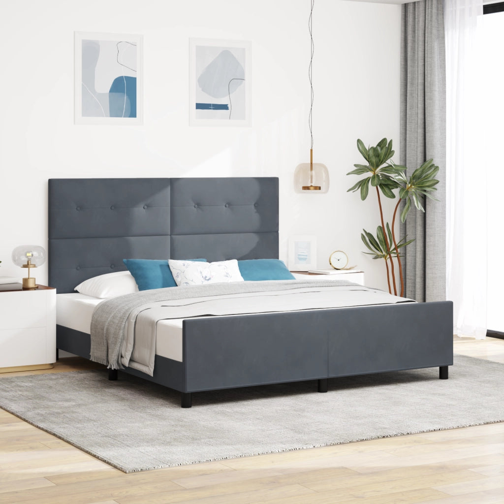 Struttura Letto  Grigio Scuro 180x200 cm Velluto