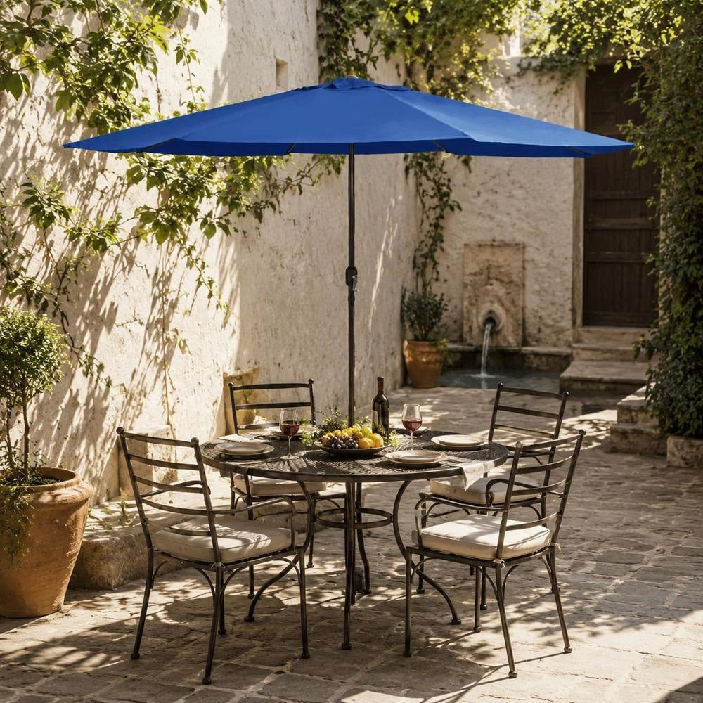 Parasol With Metal Pole 390 Cm Azure Blue