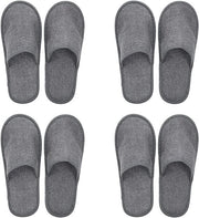 Pantofole di lino 4 paia per hotel, spa, casa, ospiti, viaggiatori donne e uomini Stile 2 grigio XX-Large 3X-Piccolo