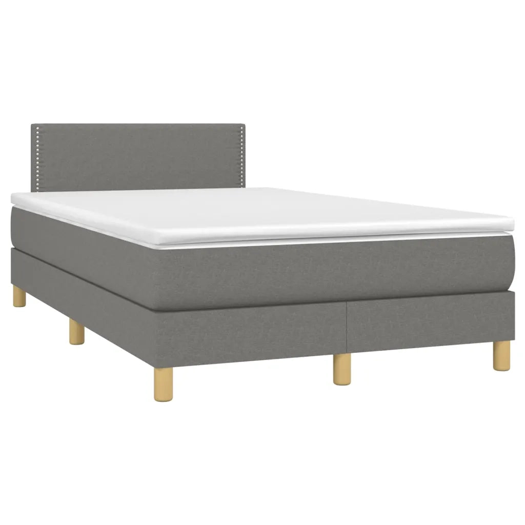 Giroletto a Molle con Materasso Grigio Scuro 120x200 cm Tessuto 3140522