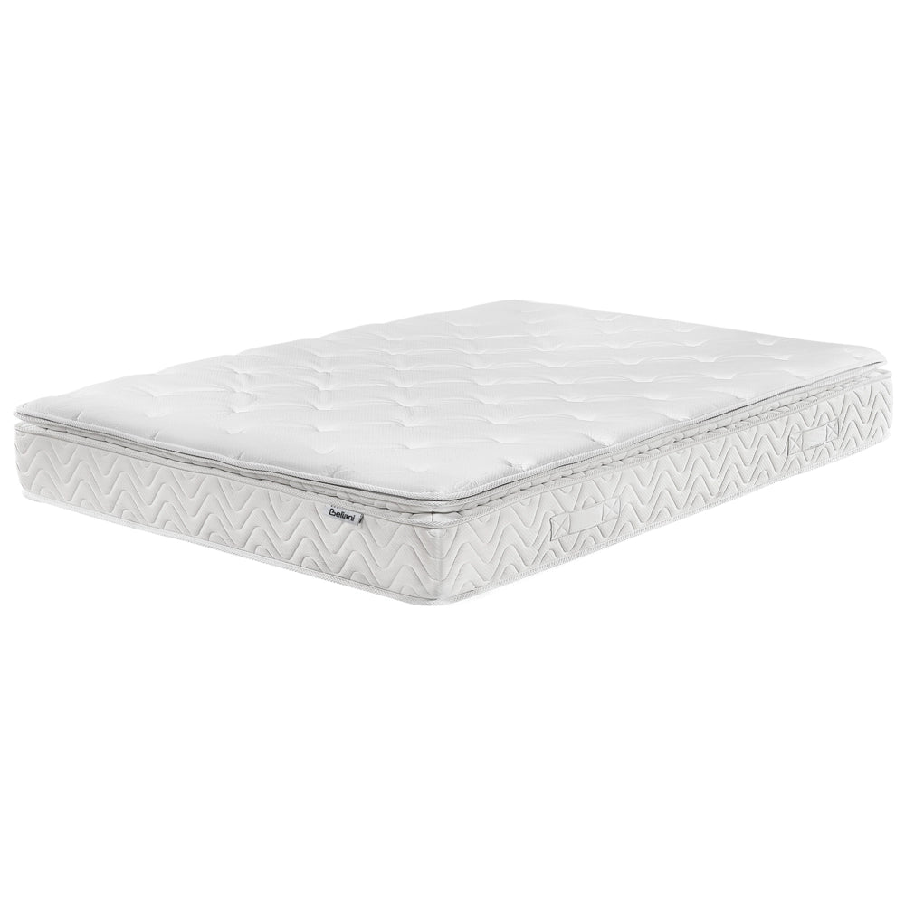 Materasso a molle insacchettate Tessuto di bambù bianco Double 140 x 200 cm 5 Zone medio Firm sfoderabile