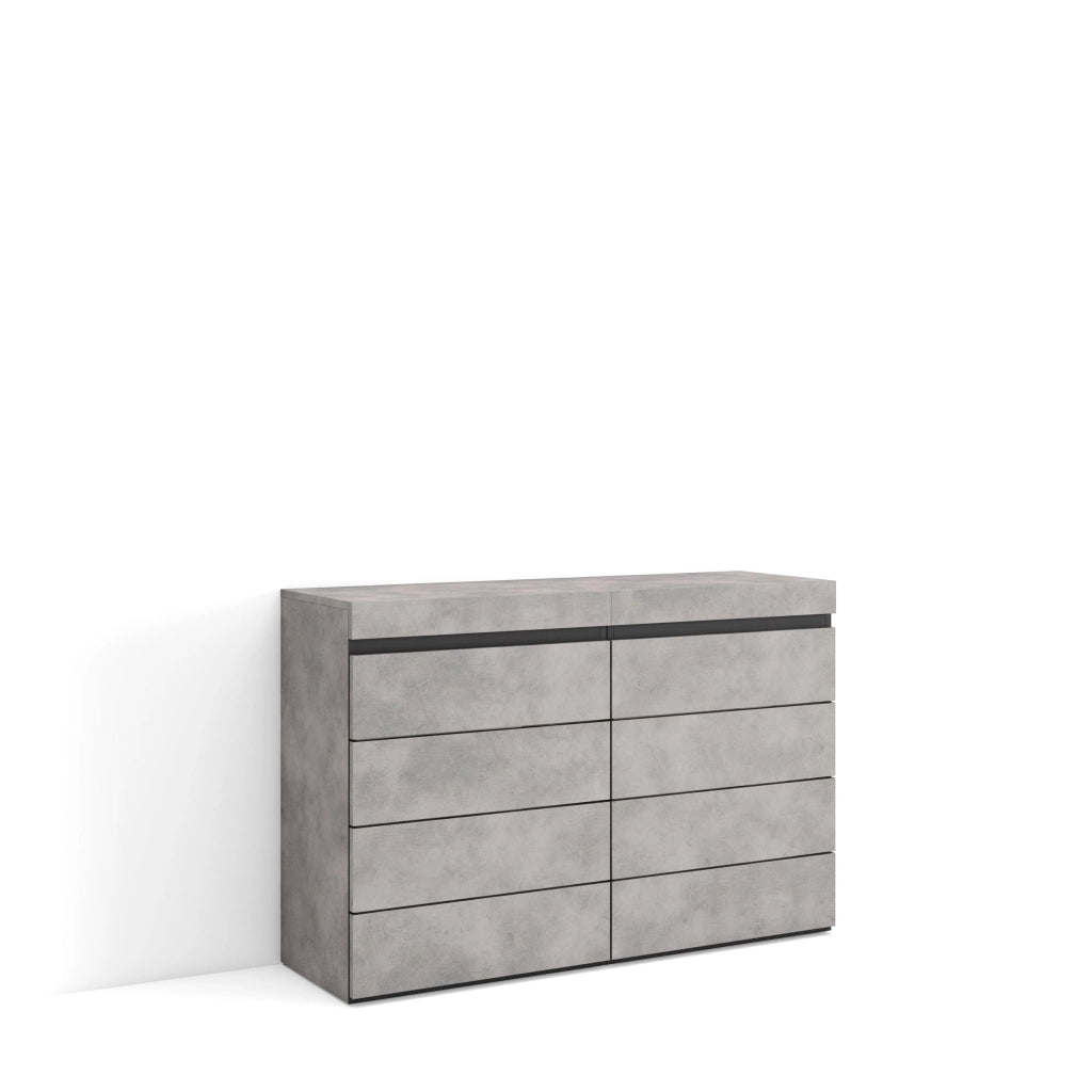 Cassettiera, 114x35x75cm, Camera da letto, Con Stoccaggio, grigio cemento RF3428