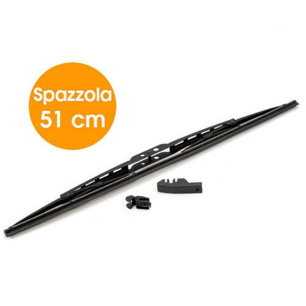 Trade Shop - Spazzola Tergicristallo Standard Singola Per Auto In Metallo E Gomma 51 Cm -