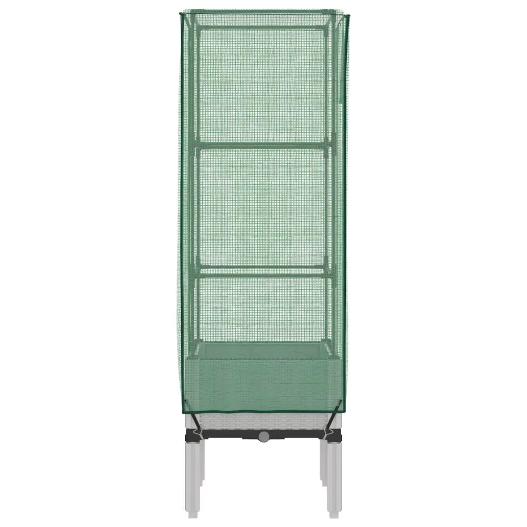 Fioriere | Cassetta per fiori | Letto Rialzato con Copertura Serra Effetto Rattan 40x40x140 cm