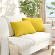 Cuscini da Divano 2 pcs Giallo Chiaro 60 x 40 cm Tessuto